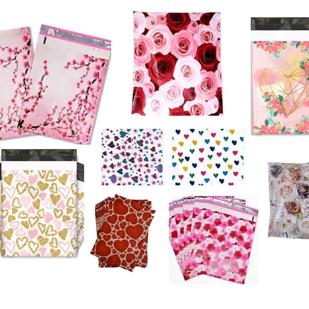 Valentine's Day Poly Mailers Size 10x13 Holiday Pack of 20 Shipping Bags